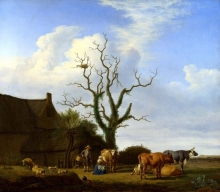 212/velde, adriaen van de - a farm with a dead tree